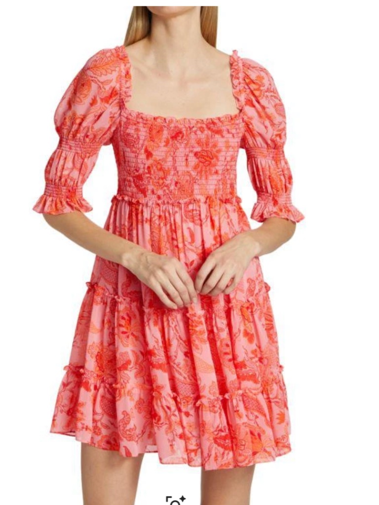 Nwt Cinq Sept Jacky Puff-Sleeve Mini Dress - Size 12 - Nordstrom
